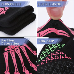 Men's Skull Skeleton Pattern Half Finger Gloves For Outdoor Halloween Gift