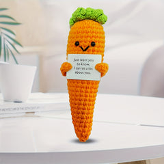 Crochet Carrot Plush Toy Orange Fabric Emotional Support Doll Positive Life Quot