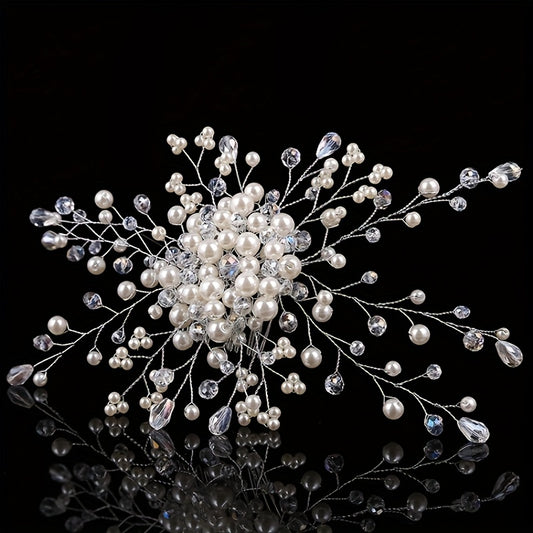 Faux Pearl Crystal Hair Comb Women's Hair Accessory