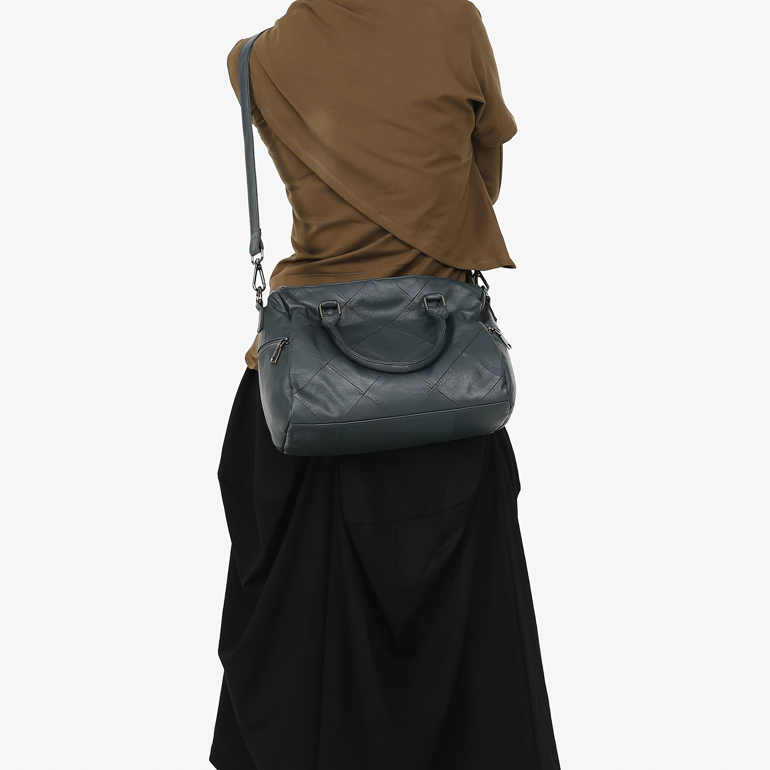 Cowhide Crossbody Bag for Women with Large Capacity