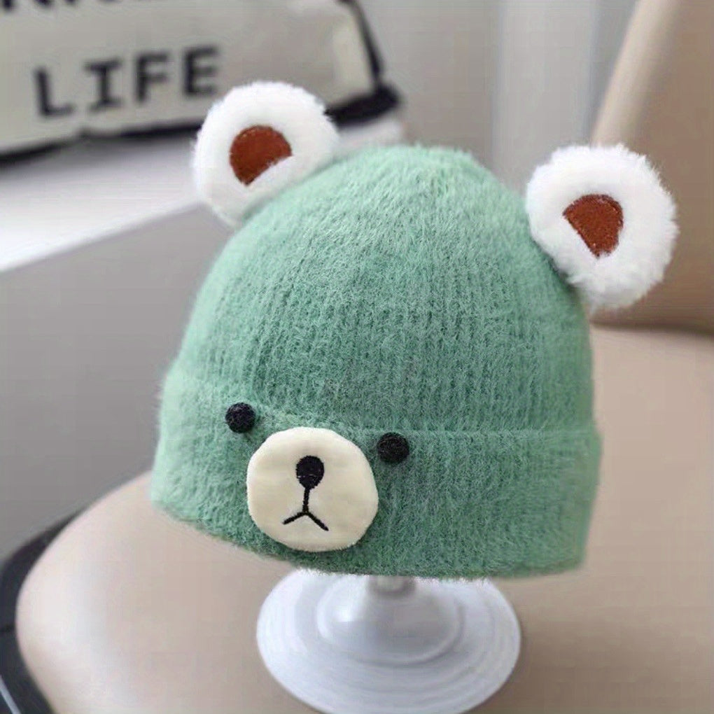 Children's Thickened Warm Bear Hats with Ear Protectors for Baby