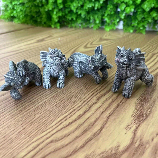 4pcs Little Dinosaurs Set Hanging Flower Pots Resin Crafts Pendant Cup Garden