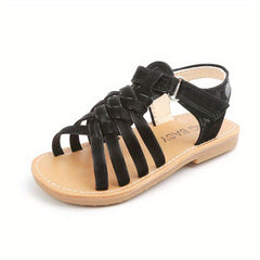Girls' Stripy Open Toe Platform Sandals for Spring