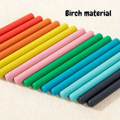 Wooden Sorting & Shape Matching Puzzle with 10 Sticks & Discs