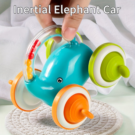 Inertial Elephant Car with Rattles Grip Toy