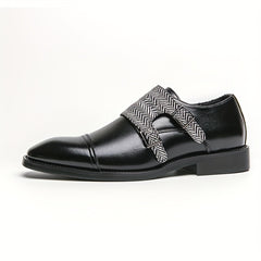 Men's Cap Toe Double Monk Strap Slip On Loafers