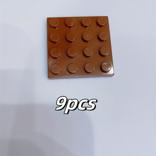 9pcs 4x4 Base Plates Building Blocks DIY Scene Toys for Birthday