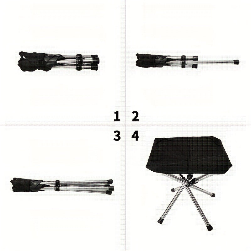 Telescopic Folding Stool Stainless Steel Outdoor Camping Fishing