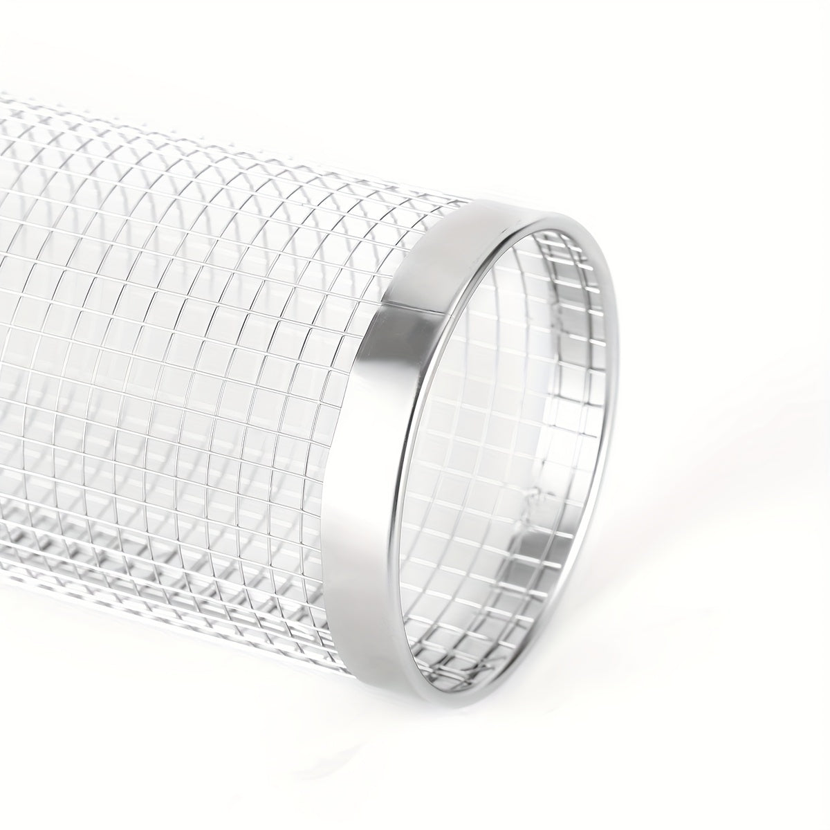 Stainless Steel Rolling Grill Basket for Vegetables and Fish