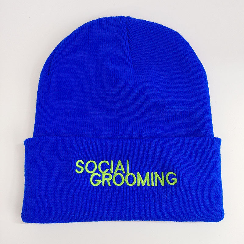 Letter Embroidered Knitted Hat Brimless Unisex Cap