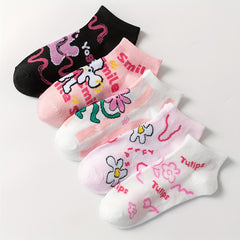 Butterfly Print Socks & Crew Short Socks Women's Stockings