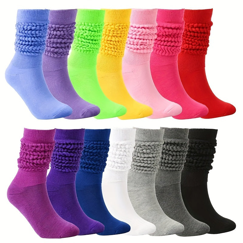 Men's Knee High Solid Knit Slouch Socks