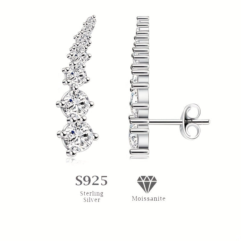 5CT Moissanite S925 Sterling Silver Earring Stud For Women