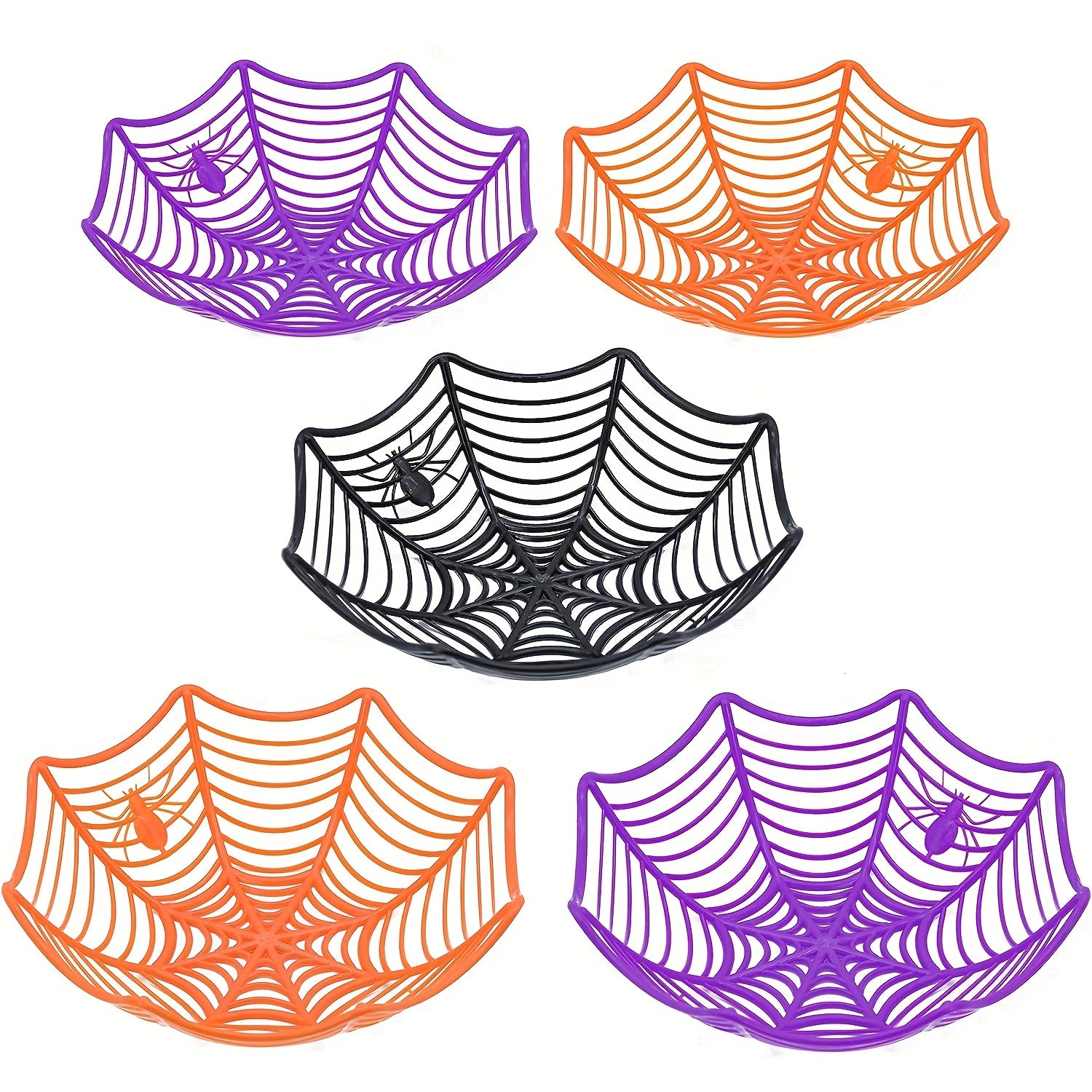 Halloween Spider Web Plastic Basket Bowls for Trick Or Treat