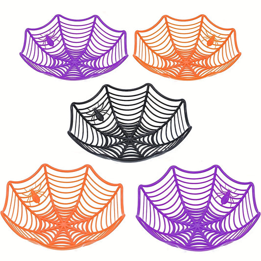 Halloween Spider Web Plastic Basket Bowls for Trick Or Treat