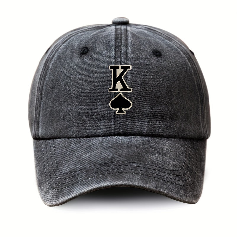 Spade K Vintage Distressed Cotton Dad Hat Unisex Hip Hop Sun Hat