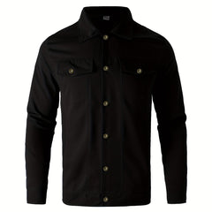 Men's Turndown Collar Chest Pocket Casual Jacket