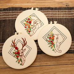 3D Plants & Animals Embroidery DIY Material Pack