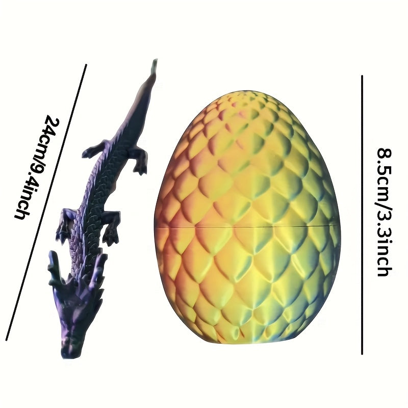3D Printed Dragon Egg w/ Flexible Figurine Inside