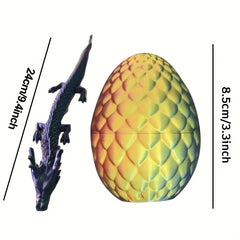 3D Printed Dragon Egg w/ Flexible Figurine Inside