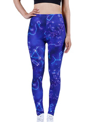 Women's Constellation Printed Yoga Pants High Waist Leggings