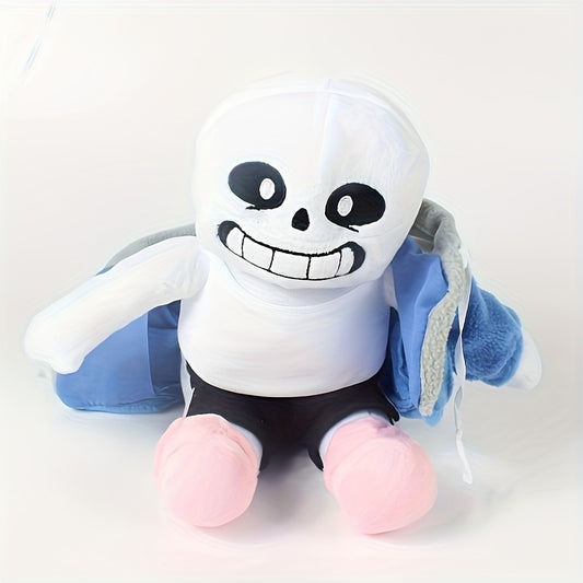 Skull Plush Toy: Soft Grey with Pink Accents Skeleton - Halloween Decor