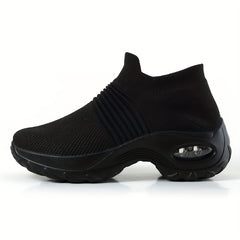 Women's Air Cushion Sock Shoes Comfortable Knit Low Top Slip On Walking Shoes