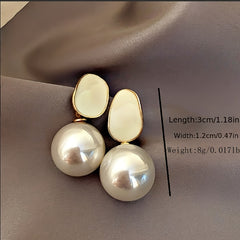 Faux Pearl Dangle Earrings Alloy Ear Jewelry Female Decor Gift