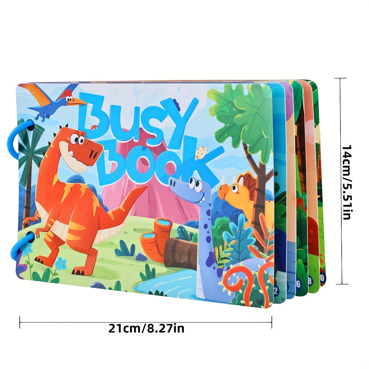 Dinosaur & Jungle Theme Busy Book with Reusable Stickers