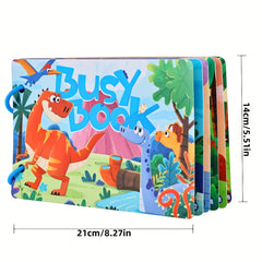 Dinosaur & Jungle Theme Busy Book with Reusable Stickers