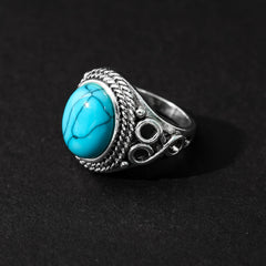 Vintage Turquoise Engagement Ring Wedding Bridal Jewelry