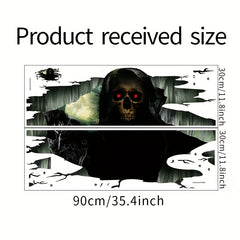 Halloween Decorative Wall Stickers Horror Skull Floor Decoration Self-adhesive