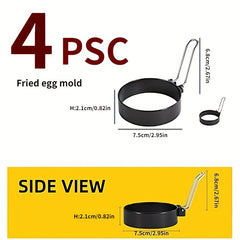 4pcs Non Stick Stainless Steel Egg Ring for Perfectly Cooked Eggs