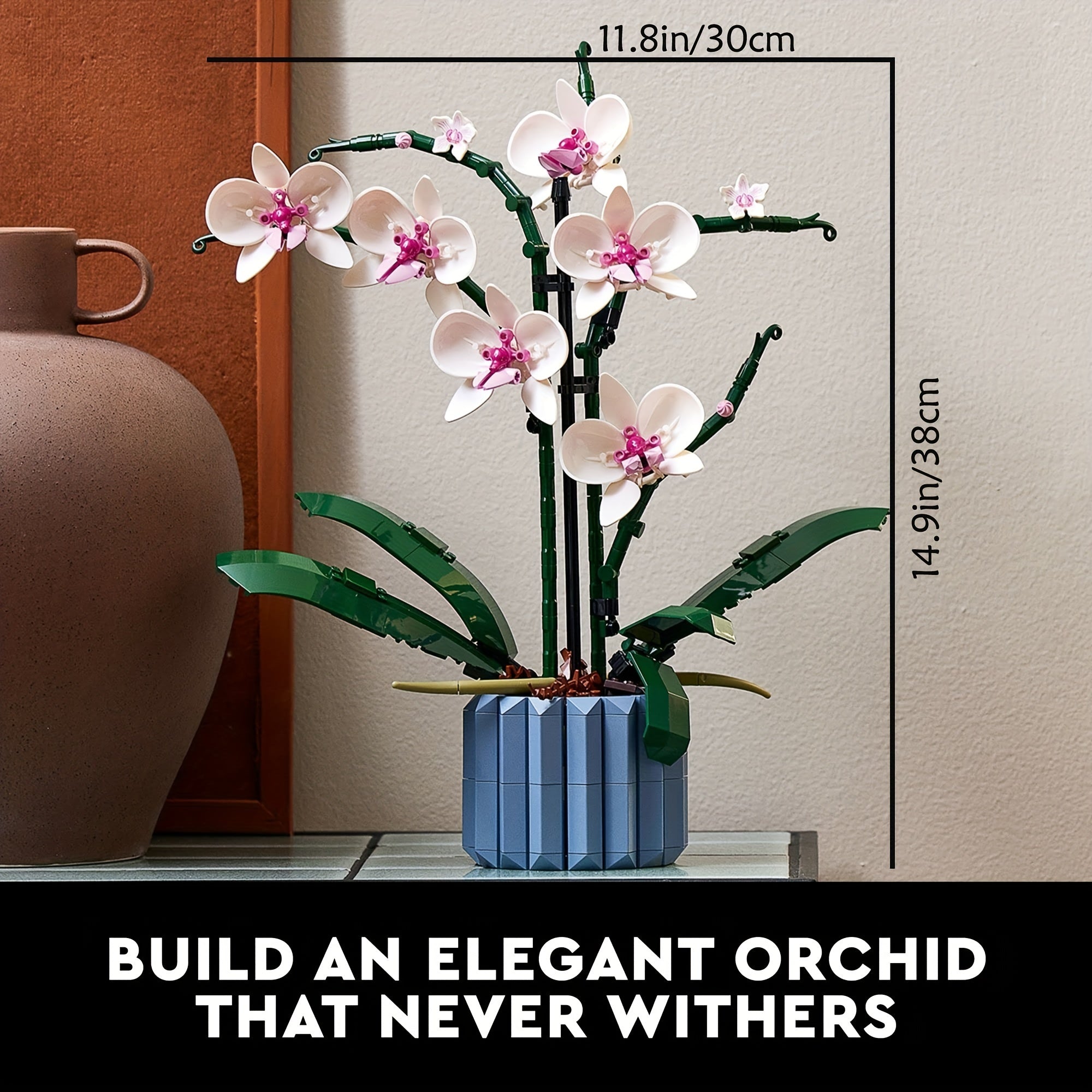 Artificial Orchid Plant Building Set Flowers 10311 Home Decor Adults