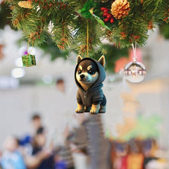 2D Acrylic Puppy Car Pendant Christmas Tree Decoration Backpack Pendant