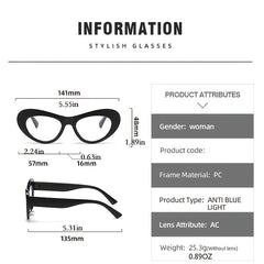 Women's Oval Spectacles Lens Leopard Print Frame Light Blocking Glasses