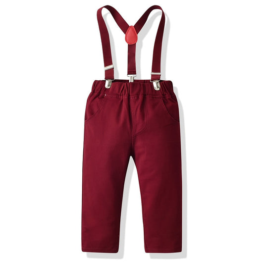 Baby Boys Gentleman Outfit Suspender Pants Wedding Birthday Party