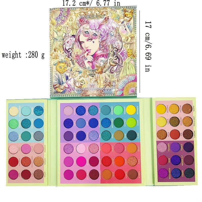 72-Color Rainbow Eyeshadow Palette Pearly Matte Finish