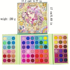 72-Color Rainbow Eyeshadow Palette Pearly Matte Finish