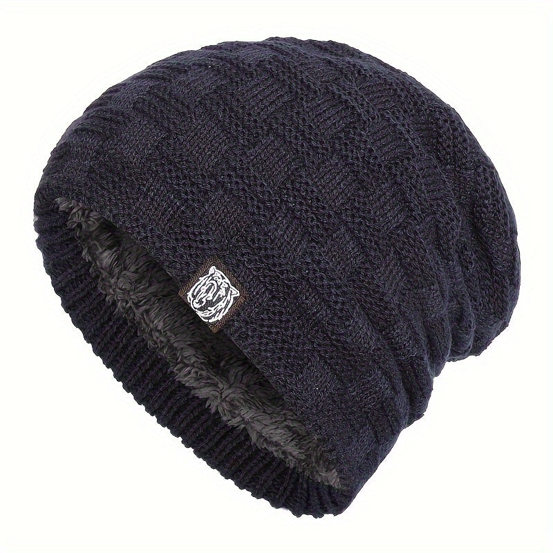 Knitted Winter Beanie Hat Fleece Lined Ear Protection