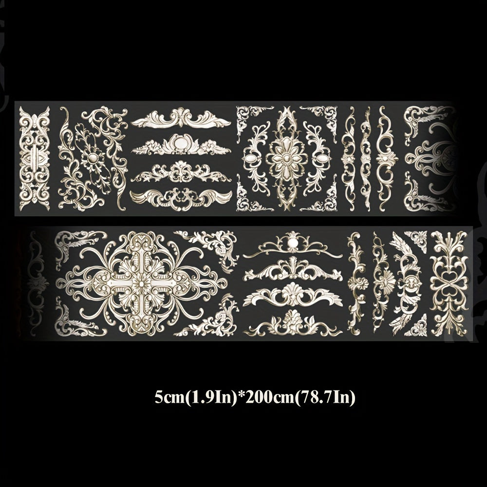 Pet Tape 9In Retro Flower Border Journal Decoration Sticker
