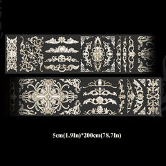 Pet Tape 9In Retro Flower Border Journal Decoration Sticker