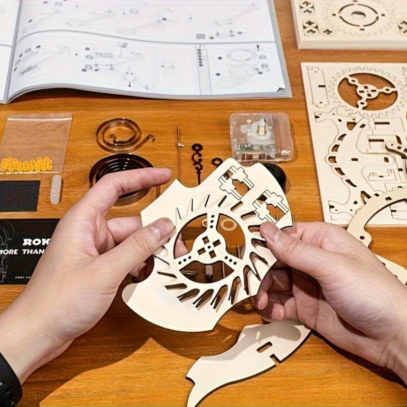 Owl Clock Mechanical Gears 3D Wooden Puzzle LK503