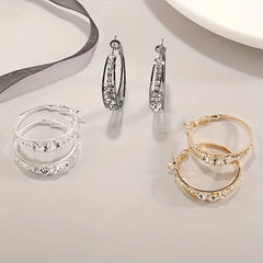 Explosive Style Wind Rhinestone Large Circle Earrings