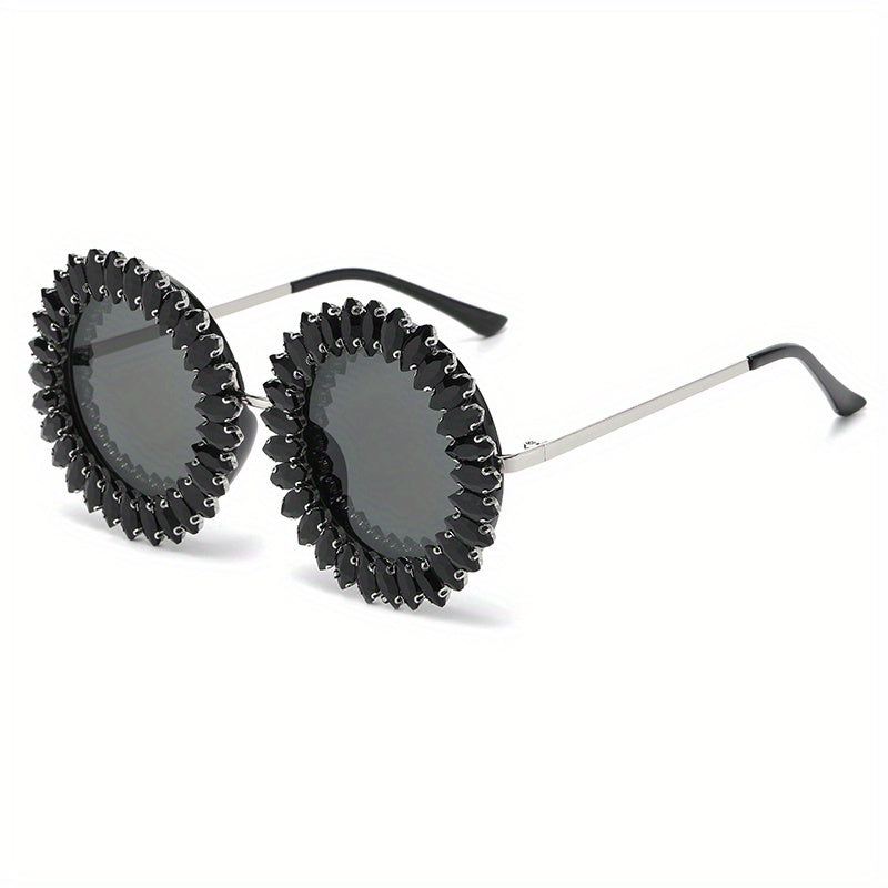 Y2K Rhinestone Sunglasses Funny Party Club Sun Shades Decorative Glasses
