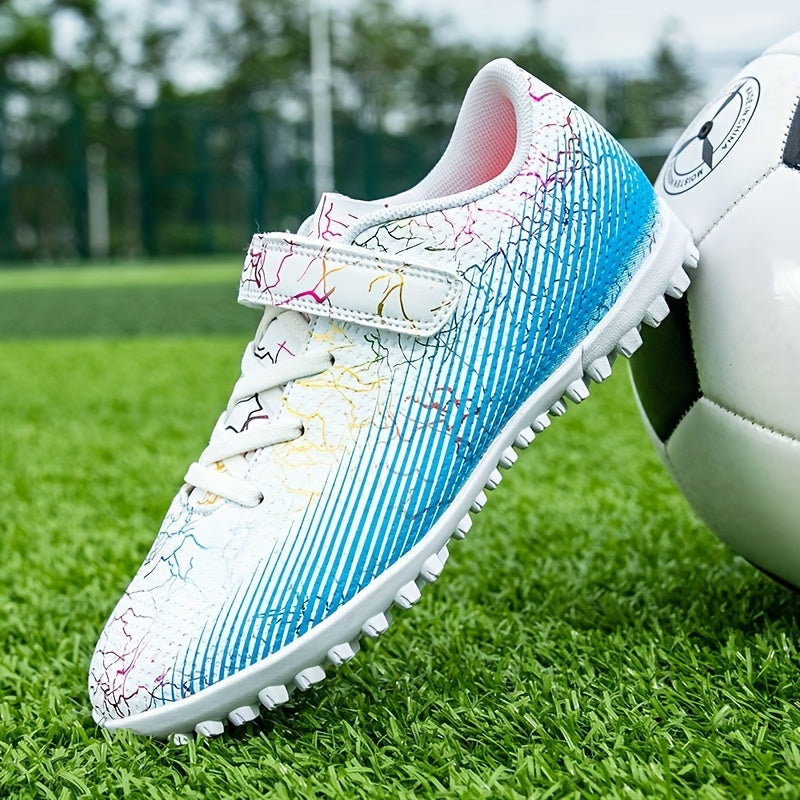 Adult Turf Football Boots Hook Loop Velcro Outdoor TF Soccer Cleats