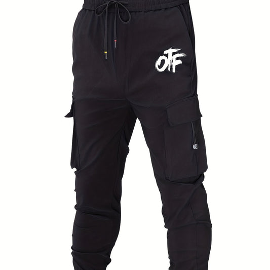Men's Cotton Cargo Pants Drawstring Joggers