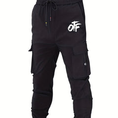Men's Cotton Cargo Pants Drawstring Joggers
