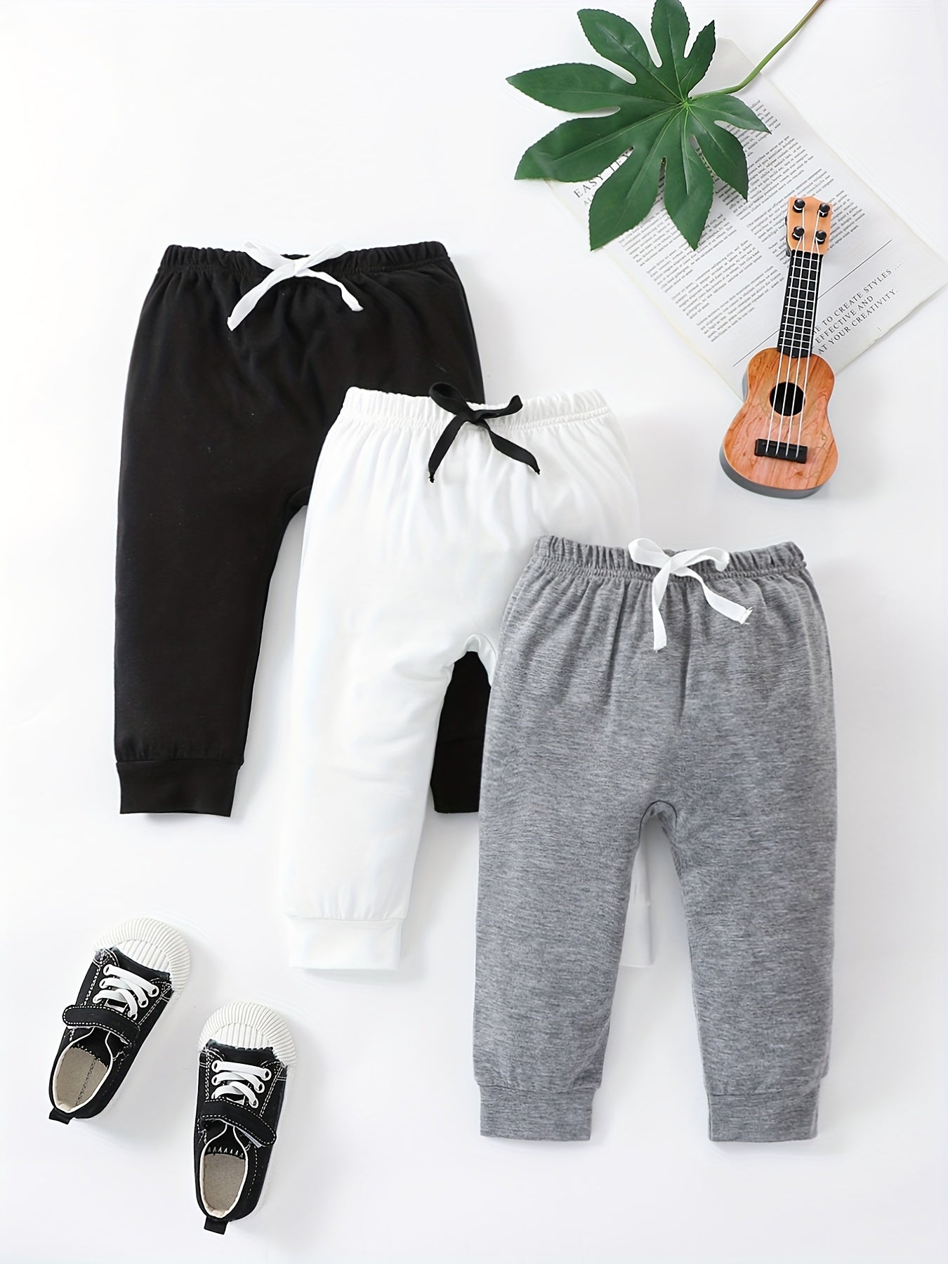 3pcs Baby Boys Casual Elastic Waist Sports Pants for Spring Autumn