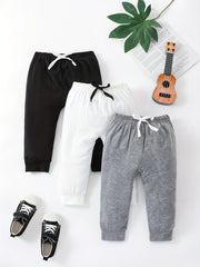 3pcs Baby Boys Casual Elastic Waist Sports Pants for Spring Autumn